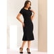 thumbnail image 3 of Vestido de trabajo vintage Allegra K Ajustado de sirena Negro S, 3 of 5