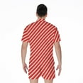 thumbnail image 2 of Candy Cane Stripe Pattern Short Sleeve Men'S Rompers Casual Summer Jumpsuits Outfit, 2 of 4