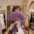 thumbnail image 3 of YIMWNYI Vintage Puffy Folding Fan, Elegant Accessory for Weddings and Outdoor Events, Perfect for Summer Picnics, Stylish Gift for Vintage Lovers, Retro Folding Hand Fan, 3 of 6