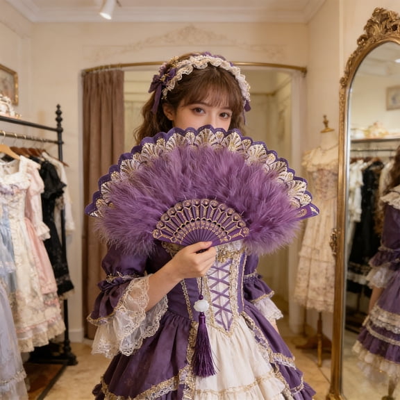 Seyotauo Foldable Vintage Feather Fan Handheld, 1920s Vintage Flapper Folding Hand Fan Foldable for Wedding Bridal Dancing Tea Party Costume Accessories Decoration