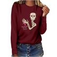 thumbnail image 1 of Blusa de manga larga con cuello redondo suelta informal con estampado de pecho para mujer Fridja fhghd70, 1 of 3