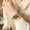 Gold Case with Green Dial, variant on Women’s Rectangle Roman Numeral Quartz Watch,30M Waterproof Mineral Crystal Alloy Case Stainless Steel Link Band Elegant Ladies Dress Wristwatch