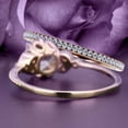 thumbnail image 3 of Beautiful 1.75 Carat Round Cut Diamond Moissanite Floral Engagement Ring, Antique Wedding Ring, One Matching Band in 10k Solid Rose Gold, Gift For Her In Festival Time, Promise Ring, Anniversary Ring, 3 of 3