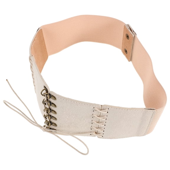 OUNONA  Imitation Leather Belt Waist Corset Vintage for Women Woman White