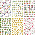 thumbnail image 5 of 1000+ Patterns Nail Art Stickers Decals, Kalolary 3D Self-Adhesive Spring Stickers Flower Fruit Plant Stars Moon Smiling Face for Manicure Salon Gift for Women(12 Sheets), 5 of 5