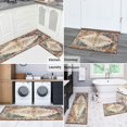 thumbnail image 6 of Boho Light Brown Vintage Country Carpet Rugs and Mats Non Skid Washable Absorbent Microfiber Soft Kitchen Mat for Floor Set Of 2 Decor Stain Resistant 17"x47"+17"x30", 6 of 7