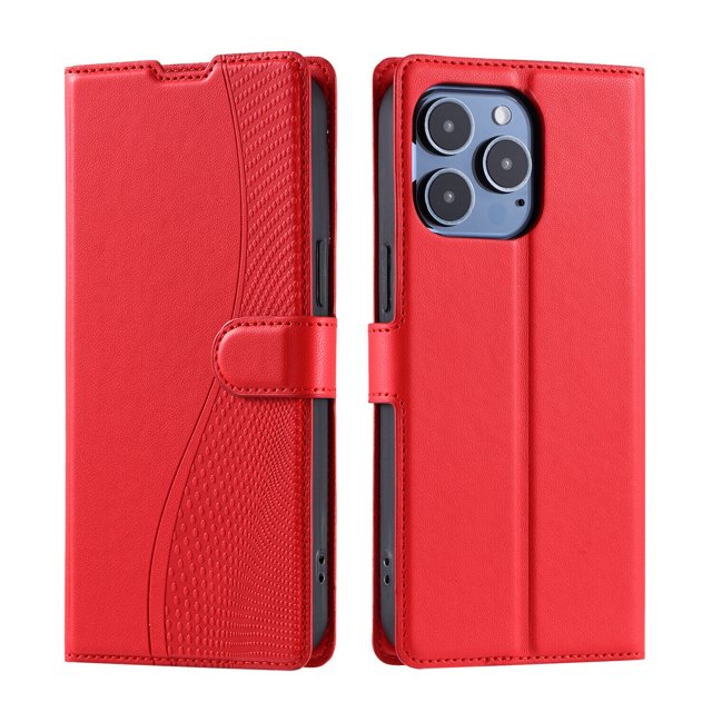 iPhone 16 PRO MAX Étui, Portefeuille en Cuir Pu à Rabat Porte-Cartes Support Magnétique