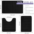 thumbnail image 3 of Bathroom Rugs Set Memory Foam Bath Rugs Non-Slip Bath Mat Set 3 Piece,Washable Bathroom Mats,Absorbent Shaggy Rugs Super Soft U-Shaped Toilet Rug,Bahroom Carpets for Bathroom,Tub,Shower（Black）, 3 of 8