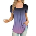 thumbnail image 2 of Aloohaidyvio Tops,Women Fashion Printed Casual V-Neck Short Sleeve Loose T-Shirt Blouse Tops, 2 of 5