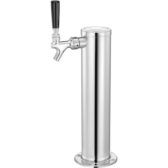 KFFKFF Kegerator Tower Set, Solo Tap Beverage Modification Kit, Metallic Keg Beverage Tower Distributor with Two-Sided CGA320 Controller & D-System Keg Connector, Auto-Shutting Spring for Bar