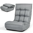 thumbnail image 1 of Giantex Chaise Longue de Sol Pliable, Chaise de Jeu avec Appui-Tête Réglable à 5 Positions et Dossier Réglable à 4 Positions, Sofa Inclinable Paresseux d'Intérieur, Gris, 1 of 8