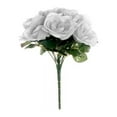 thumbnail image 4 of Balsa Circle Silver 12" Artificial Velvet Roses Flowers Arrangement Wedding Bouquet, 4 of 8