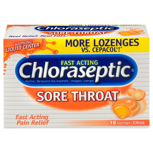 Chloraseptic Sore Throat Lozenges, Citrus, 18 CT
