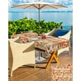 thumbnail image 5 of Fsddascl Hello Fall Outdoor Tablecloth - 60x84 Inch Rectangle Dining Table Cover, Orange Plaid Maple Leaf Botanical Rustic Waterproof Outdoor Table Cloth with Umbrella Hole & Zipper for Picnic/Patio, 5 of 7