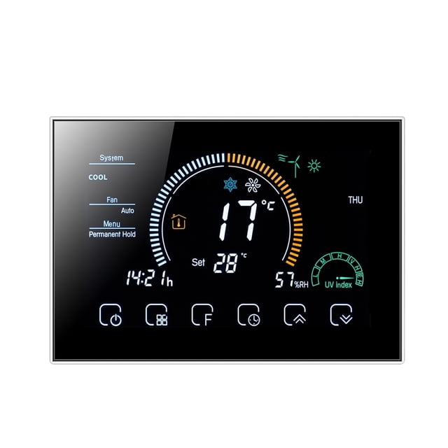 WiFi Smart Device Central Air Conditioner Thermostat Temperature Controller 3 Speed Fan Coil Unit Wireless ,Easily DIY