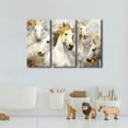 thumbnail image 2 of Canvas Wall Art White Brown Horse Canvas Pictures Wall Decor Farmhouse Animals Canvas Painting Rustic Artwork Canvas Prints Living Room Bedroom Bathroom Office Home Wall Decoration Unframed, 2 of 6