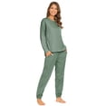 thumbnail image 2 of MintLimit Women's Solid Pajamas Sets Long Sleeve Tops and Jogging Pants Lounge Sleepwear Pjs Set, 2 of 3