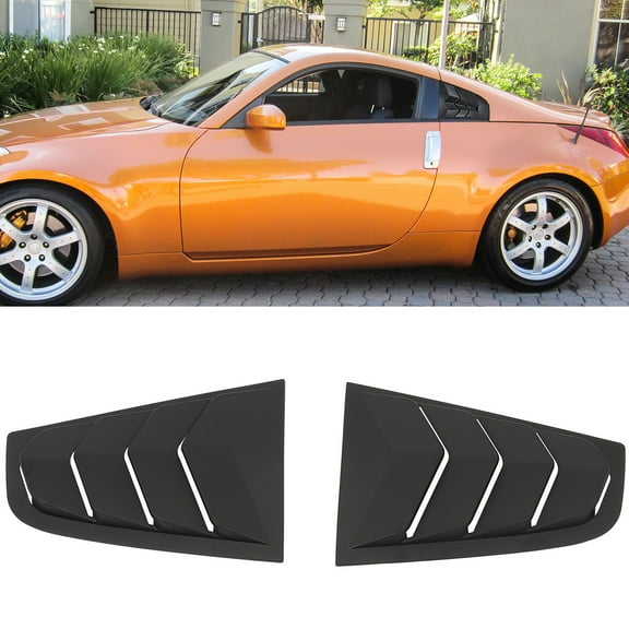 ECCPP Racing Rear Quarter Window Louvers ABS fit for 2003-2008 for Nissan 350Z Rear Window Louvers Matte Black Window Louvers
