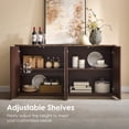 thumbnail image 2 of Hvoonc Set of 2 Fluted Sideboard Buffet Cabinet with Storage and 65.5"W Faux Marble Top, 4 Push-to-Open Doors, Modern Credenza Cabinet for Dining Room Entryway, Walnut Brown, 2 of 8