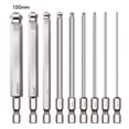 thumbnail image 2 of 9Pcs Ball End Hex Screwdriver Bits Set Magnetic Hexagon Screwdriver 50/75/100mm, 2 of 5