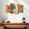 thumbnail image 2 of Elephant Stock Wooden Ping Pong Wall Art - Horizontal Multi Panel Canvas - Living Room Wall Decor - Sports Multi Panel - Brown And Red Decor - 24" x 14", 2 of 4