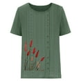 thumbnail image 4 of Shorts pour Femmes, Blouses pour Femmes, Mode Féminine Imprimée Confortable Ample Manches Courtes Blouse Boutonnée Col Rond Décontracté, 4 of 4