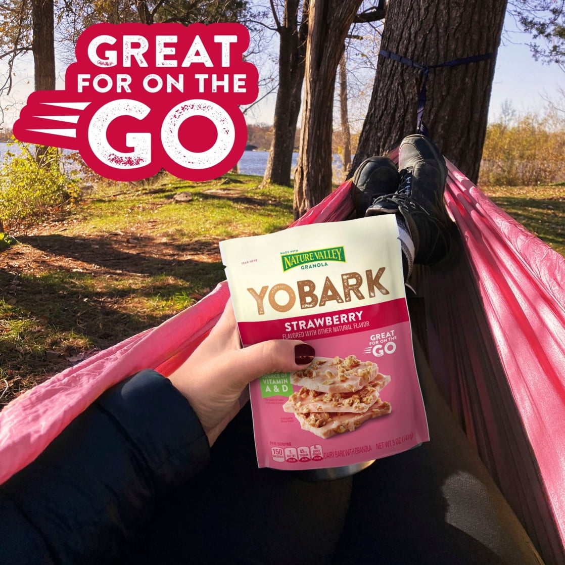 YOBARK Dairy Bark, Nature Valley Granola and Greek Yogurt Snacks, Strawberry, 5 oz