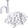 thumbnail image 1 of LinenLoon 200 Pack Nail in Cable Clips Ethernet Cable Nails Tacks Clips 7mm for Cat6 Cable - White, 1 of 5