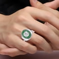 thumbnail image 2 of RYLOS Men's Rings Sterling Silver Christ Head Religious Ring With Diamonds and Green Quartz Designer Men's Jewelry Size 9, 2 of 6