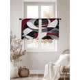 thumbnail image 3 of Red Black Twist Art Sheer Curtains 45 Inches Long 2 Panels Classic Match Light Filtering Semi Sheer Window Curtains Drapes for Bedroom Living Room 52"x45", 3 of 7