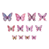 Moocorvic 3D Butterfly Wall Decor Removable Butterfly Wall Stickers Magnets for DIY Kids Nursery, Girl Room Decor, TV Wall, Wedding, Birthday Decor 12 Pcs ,
