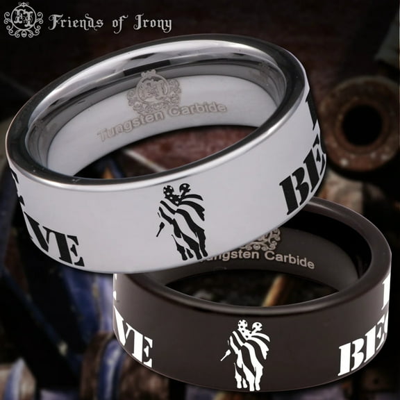 Home of the Free Because of the Brave Tungsten Carbide Ring