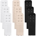 thumbnail image 1 of 9 Pcs Bra Extender 2 Hook 3 Row, Women's Soft Comfortable Elastic Bra Strap Extender, Lady's Bra Extenders 2 Hooks, 1 of 7