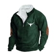 thumbnail image 2 of Goodtrade8 Mens Tops Zip Mock Neck Graphic Half Zipper Long Sleeve Casual Men's Sweatshirts, 2 of 3