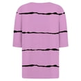 thumbnail image 4 of Plebaso Hauts d'Été pour Femmes Col en V Boutonné Manches Courtes T-Shirts Rayés Décontractés Blouses Amples pour Femmes, 4 of 4