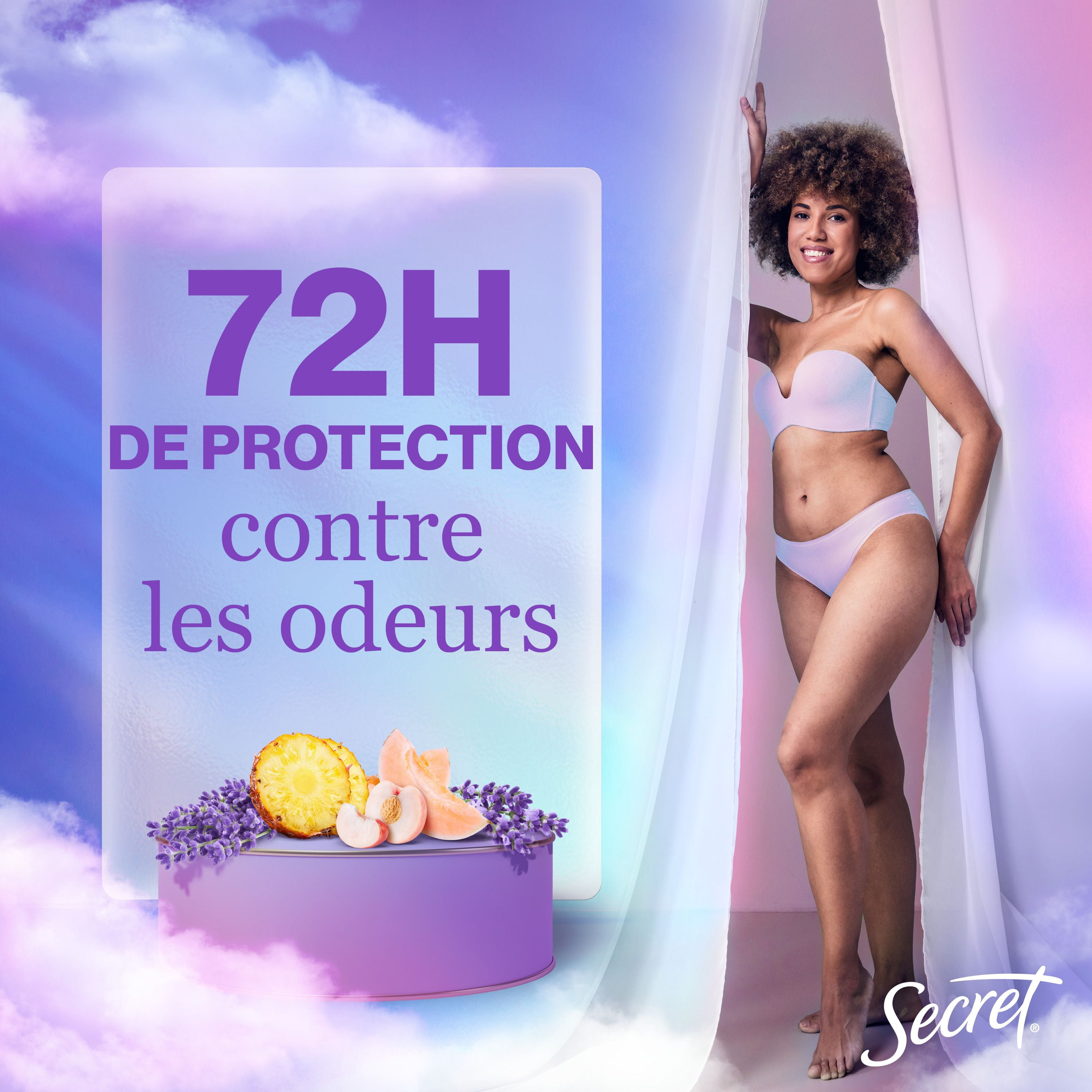 Antisudorifique et désodorisant invisible en bâton Secret Fraîcheur, Beurre de cacao