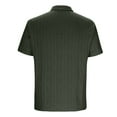 thumbnail image 5 of Fashion YLSDY Mens Knit Button Collared Shirts Short Sleeve Summer Textured T Shirts Casual Jacquard Golf Collared Fashion Tops Army Green M, 5 of 6