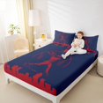 thumbnail image 4 of Homewish Navy Crismon Baseball Full Size Sheets for Teens, Vintage American Sports Bed Sheets, Cartoon City Print Sheet Sets, Breathable Home Decor, 4pcs, 4 of 7