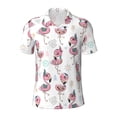 thumbnail image 2 of Daiia Flamingos Tribal Pattern Men’s Polo Shirts,Solid Deck Shirt,Classic Fit, Breathable Cotton Polo for Casual and Sport Wear-Medium, 2 of 7