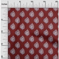 thumbnail image 1 of oneOone Cotton Poplin Maroon Fabric Leaves & Floral Block Sewing Material Print Fabric By The Yard 42 Inch Wide, 1 of 4