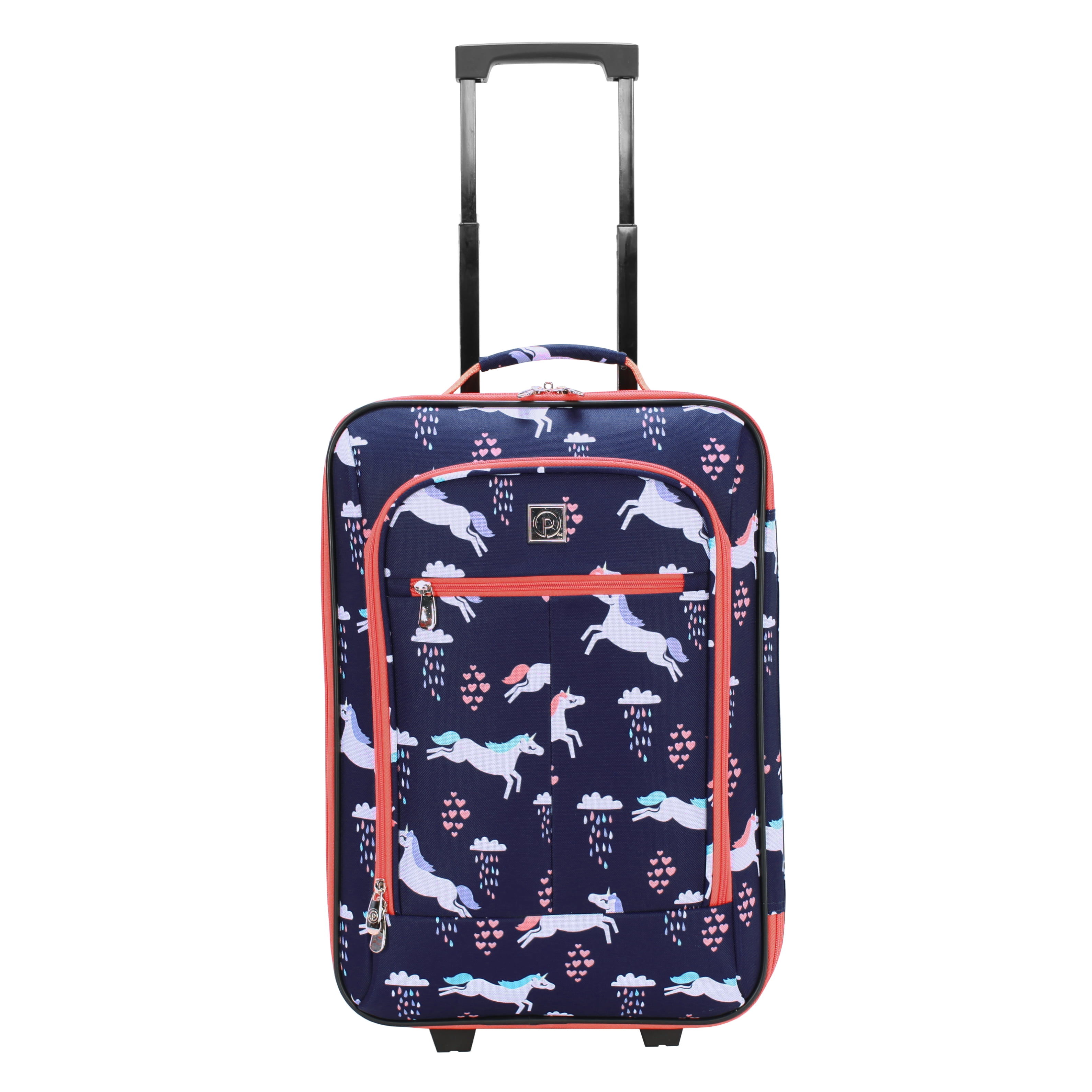 Baggage Covers Two Whiye Unicorns Navy Background Washable Protective Case 