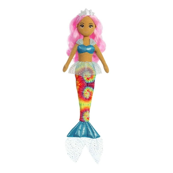 Aurora - Large Multicolor Sea Sparkles - Tie Dye Sparkles 18" Paisley - Enchanting Stuffed Doll