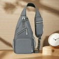 thumbnail image 2 of UYYX Crossbody Bag Lightweight Floral Leaf Print Sling Chest Bag Water Resistant Crossbody Bag for Commute（Light Gray）, 2 of 4