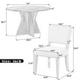 thumbnail image 3 of Harper & Bright Designs 5 Pieces Round Dining Table Set for 4, Retro Kitchen Table and Chairs Set of 4 with Designed Base, Wood Dining Table with 4 Upholstered Chairs for Small Space, Espresso, 3 of 16