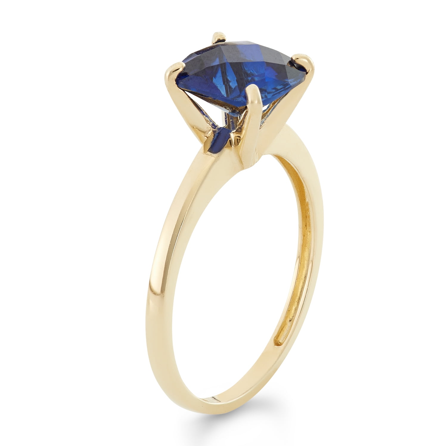 10k gold cushion cut gemstone ring