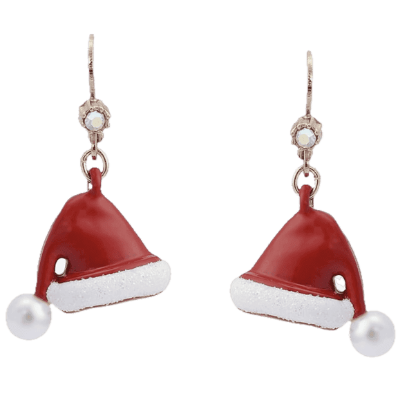 Betsey Johnson Santa Hat Christmas Drop Earrings Santa Hat Drop Earrings