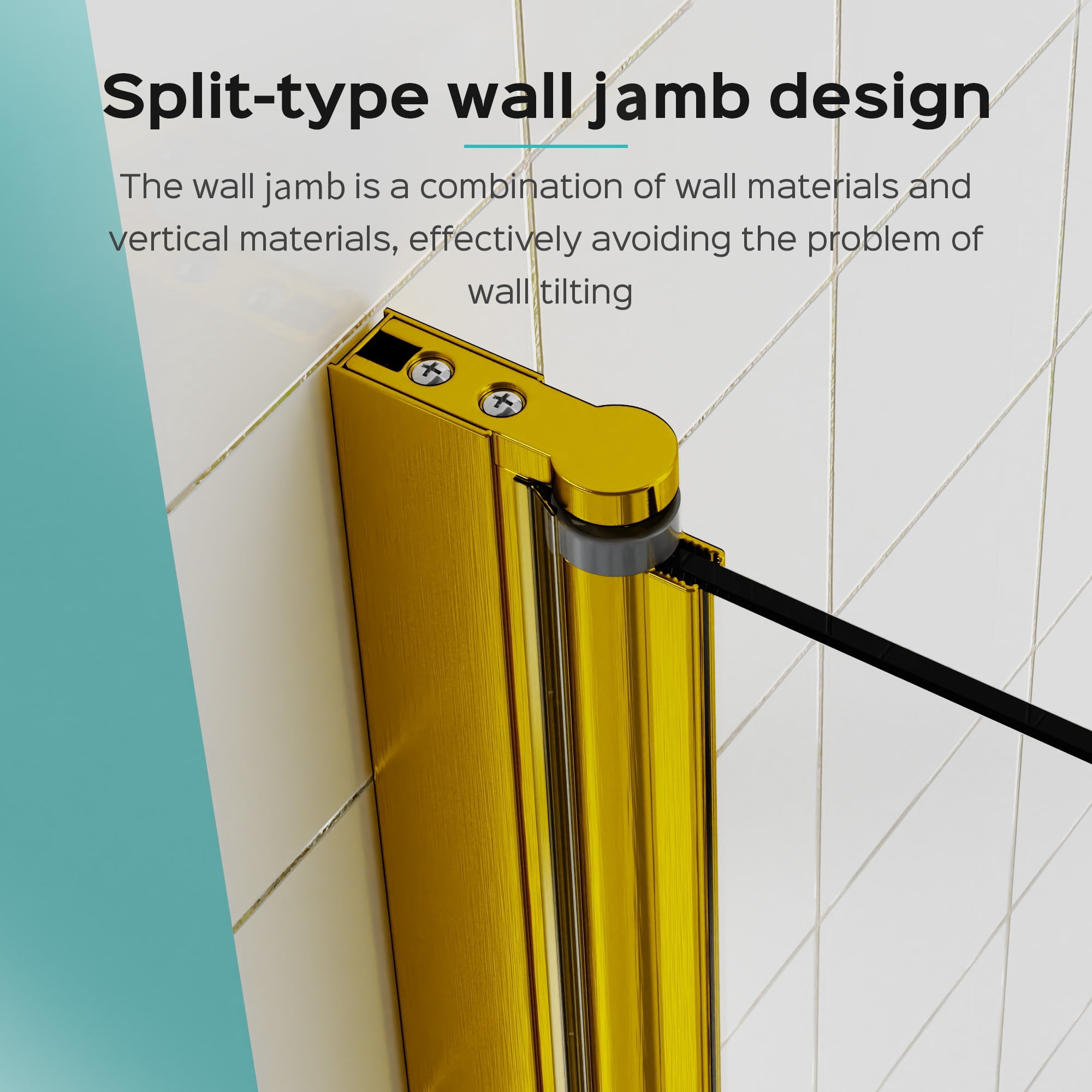 MAYEERTY 31*55" Frameless Pivot Shower Door for Bathtub, Tempered Glass, Brushed Gold, Space-Saving, Easy Install