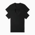 thumbnail image 3 of Men's Nike KE1192 Essential Cotton Stretch V-Neck T-Shirt - 2 Pack (Black S), 3 of 4
