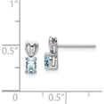 thumbnail image 5 of Sterling Silver Rhodium-Plated Aquamarine Earrings (10 X 4) Made In China qbe20mar, 5 of 6