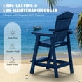 thumbnail image 5 of AreShark Tall Adirondack Chair Set of 2 with Removable Double Connecting Trays, Recycled HDPE with Wood Grain, Weather Resistant, Outdoor Adirondack Barstools, Blue, 5 of 10